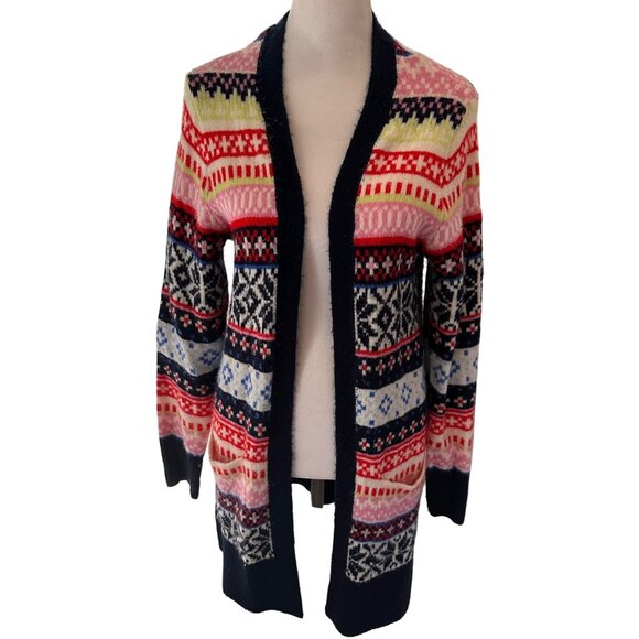 Old Navy Winter Colorful Pattern Tunic Cardigan Sweater Size Small - Picture 1 of 6
